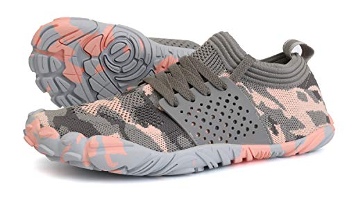 Joomra Women's Barefoot Trail Running Shoes Minimalist Style, Pink, 7.5-8