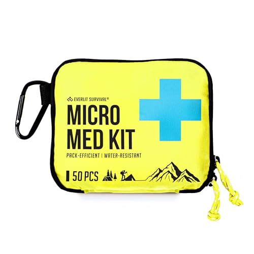 EVERLIT Ultralight Mini First Aid Kit, EDC Medical Kit, Water-Resistant EDC Mini Kit for Hiking, Backpacking, Camping, Cycling (Yellow)