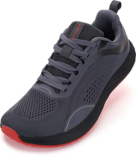 WHITIN Men's Wide Toe Box Zero Drop Walking Road Running Shoes Grey 9.5
