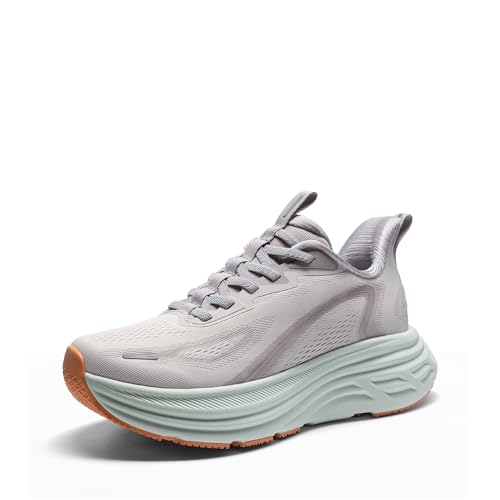 ALLSWIFIT Women's Slip On Walking Shoes Running Sneakers,Grey,6