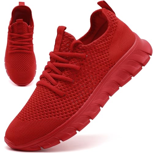 Running Shoes for Women Men Sneaker Tennis Gym Red Size Womens 12/ Mens 11